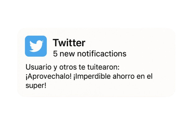 notificación de twitter